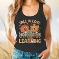 Retro Fall In Love With Learning Autumn Pumpkin Teacher Kids Flowy Tank, gift for family, gift for coworker Retro Fall In Love With Learning Autumn Pumpkin Teacher Kids Flowy Tank, gift for family, gift for coworker