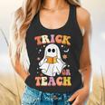 Retro Vintage Groovy Trick Or Teach Teacher Halloween For Men Women Kids Flowy Tank, gift for family, gift for coworker