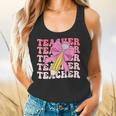Teacher Pencil Back To School Groovy Pink Teacher First Day Flowy Tank, gift for family, gift for coworker Teacher Pencil Back To School Groovy Pink Teacher First Day Flowy Tank, gift for family, gift for coworker