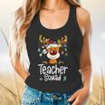 Teacher Squad Red Plaid Rudolph Reindeer Christmas Flowy Tank, gift for family, gift for coworker