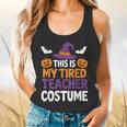 Tired Teacher Costume For Humor Halloween Flowy Tank, gift for family, gift for coworker
