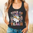 Trick Or Teach Groovy Teacher Halloween Retro Ghost Flowy Tank, gift for family, gift for coworker Trick Or Teach Groovy Teacher Halloween Retro Ghost Flowy Tank, gift for family, gift for coworker