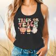 Trick Or Teach Pumpkin Candy Corn Ghost Halloween Teacher Flowy Tank, gift for family, gift for coworker