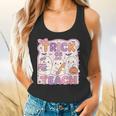 Trick Or Teach Retro Halloween Teacher Look Flowy Tank, gift for family, gift for coworker