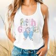 Preppy Fifth Grade Teacher Blue Floral Coquette Pencil Bow Flowy Tank, gift for family, gift for coworker Preppy Fifth Grade Teacher Blue Floral Coquette Pencil Bow Flowy Tank, gift for family, gift for coworker