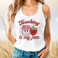 Teaching Is My Jam Cute Strawberry For Women Teachers Flowy Tank, gift for family, gift for coworker