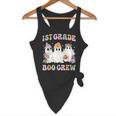 1st Grade Boo Crew Groovy Halloween Floral Ghost Kid Teacher Flowy Tank, novelty gifts, funny gifts