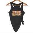 Autumn Pumpkin Thanksgiving Coffee Floral Teacher Fall Flowy Tank, novelty gifts, funny gifts