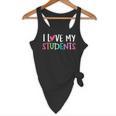 Back To School I Love My Students Teachers Women Boys Girls Flowy Tank, novelty gifts, funny gifts