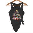 Christmas Library Tree Love Reading Books Nerd Teacher Flowy Tank, novelty gifts, funny gifts