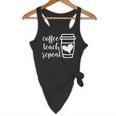 Coffee Teach Repeat Women's Misses Plus Size Teacher Flowy Tank, novelty gifts, funny gifts