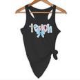 Coquette Bow Teach Teacher Happy First Day Back To School Flowy Tank, novelty gifts, funny gifts