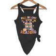 Fall In Love With Reading Halloween Stack Of Book Teacher Flowy Tank, novelty gifts, funny gifts