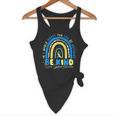 Be Kind Rainbow Down Syndrome Awareness Teacher Blue Yellow Flowy Tank, novelty gifts, funny gifts