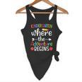Kindergarten Where The Adventure Begins Shirt Children's Teacher Flowy Tank, novelty gifts, funny gifts Kindergarten Where The Adventure Begins Shirt Children's Teacher Flowy Tank, novelty gifts, funny gifts