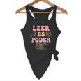 Leer Es Poder Groovy Spanish Teacher Bilingual Maestra Men Women Flowy Tank, novelty gifts, funny gifts