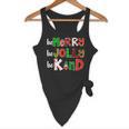 Be Merry Be Jolly Be Kind Merry Christmas Teacher Xmas Pjs Flowy Tank, novelty gifts, funny gifts