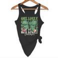 One Lucky Teacher Coquette Bow St Patricks Day Teacher Flowy Tank, novelty gifts, funny gifts