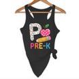P Is For Pre K Teacher Student Pencil Apple Back To School Flowy Tank, novelty gifts, funny gifts