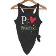 P Is For Preschool Teacher Student Back To School Flowy Tank, novelty gifts, funny gifts