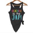 Reading Is My Jam Back To School Teacher Flowy Tank, novelty gifts, funny gifts