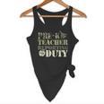 Retro Back To School Women Old Camo Pre-K Teacher Flowy Tank, novelty gifts, funny gifts
