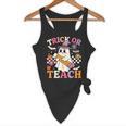 Retro Floral Ghost Trick Or Teach Groovy Teacher Halloween Flowy Tank, novelty gifts, funny gifts Retro Floral Ghost Trick Or Teach Groovy Teacher Halloween Flowy Tank, novelty gifts, funny gifts