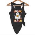 Retro Vintage Groovy Trick Or Teach Teacher Halloween For Men Women Kids Flowy Tank, novelty gifts, funny gifts
