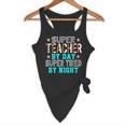Super Teacher By Day Super Tired By Night Superhero Teacher Men Women Flowy Tank, novelty gifts, funny gifts