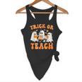 Teacher Halloween Trick Or Teach Retro Groovy Floral Ghost Flowy Tank, novelty gifts, funny gifts Teacher Halloween Trick Or Teach Retro Groovy Floral Ghost Flowy Tank, novelty gifts, funny gifts