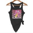 Teacher Pencil Back To School Groovy Pink Teacher First Day Flowy Tank, novelty gifts, funny gifts Teacher Pencil Back To School Groovy Pink Teacher First Day Flowy Tank, novelty gifts, funny gifts