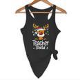 Teacher Squad Red Plaid Rudolph Reindeer Christmas Flowy Tank, novelty gifts, funny gifts