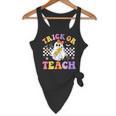Trick Or Teach Groovy Halloween Teachers Flowy Tank, novelty gifts, funny gifts