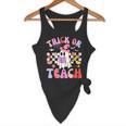 Trick Or Teach Halloween Teacher Floral Ghost Groovy Flowy Tank, novelty gifts, funny gifts Trick Or Teach Halloween Teacher Floral Ghost Groovy Flowy Tank, novelty gifts, funny gifts