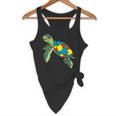 Turtle Puzzle Pieces For Autism Awareness Kids Women Teacher Flowy Tank, novelty gifts, funny gifts