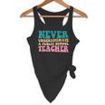 Never Underestimate A Public School Teacher Groovy Women Flowy Tank, novelty gifts, funny gifts