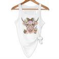 Cute Floral Highland Cow Back To School For Women Teacher Flowy Tank, novelty gifts, funny gifts Cute Floral Highland Cow Back To School For Women Teacher Flowy Tank, novelty gifts, funny gifts