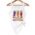 Happy Hallothanksmas Halloween Thanksgiving Pencils Teachers Flowy Tank, novelty gifts, funny gifts