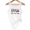 Peace Love Books Librarian Teacher Life Book Library Tie Dye Flowy Tank, novelty gifts, funny gifts