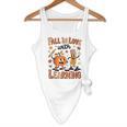 Retro Fall In Love With Learning Autumn Pumpkin Teacher Kids Flowy Tank, novelty gifts, funny gifts
