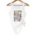 Teacher Library Ghost Reading Book Halloween Cat Flowy Tank, novelty gifts, funny gifts