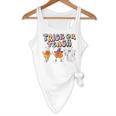 Trick Or Teach Candy Corn Pumpkin Ghost Teacher Flowy Tank, novelty gifts, funny gifts