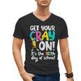 100th Day Of School Get Your Cray On Teacher Men's V-Neck T-Shirt, trending gift 100th Day Of School Get Your Cray On Teacher Men's V-Neck T-Shirt, trending gift