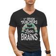 1st Grade Teachers Love Brains Shirt Halloween Teacher Men's V-Neck T-Shirt, trending gift 1st Grade Teachers Love Brains Shirt Halloween Teacher Men's V-Neck T-Shirt, trending gift