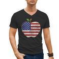 American Flag Teachers Students Apple 4th Of July Vintage Men's V-Neck T-Shirt, trending gift American Flag Teachers Students Apple 4th Of July Vintage Men's V-Neck T-Shirt, trending gift