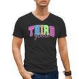 Back To School Neon Checkered Third Grade Colorful Teacher Men's V-Neck T-Shirt, trending gift