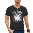 Boo Jour Ghost Halloween French Teacher Cute Coffe Croissant Men's V-Neck T-Shirt, trending gift