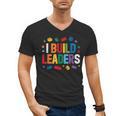 I Build Leaders Bricks Building Blocks Teacher Brick Builder Men's V-Neck T-Shirt, trending gift