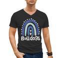 Bulldogs School Mascot Rainbow Teacher Lover Men's V-Neck T-Shirt, trending gift Bulldogs School Mascot Rainbow Teacher Lover Men's V-Neck T-Shirt, trending gift
