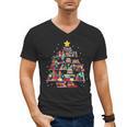 Christmas Library Tree Love Reading Books Nerd Teacher Men's V-Neck T-Shirt, trending gift